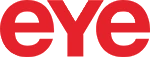 Logo EYE Indonesia memiliki warna merah yang terang